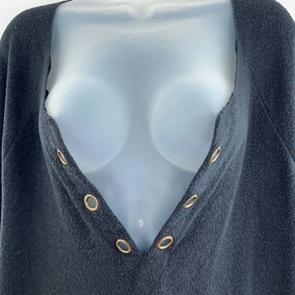 Beach Bunny Swimwear Blouse Cover Up Women's Size Large Black Rivet Long Sleeve - Picture 3 of 11